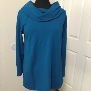 Soft surroundings cowl neck long sleeve top, size M, Cotton blend.rose gold